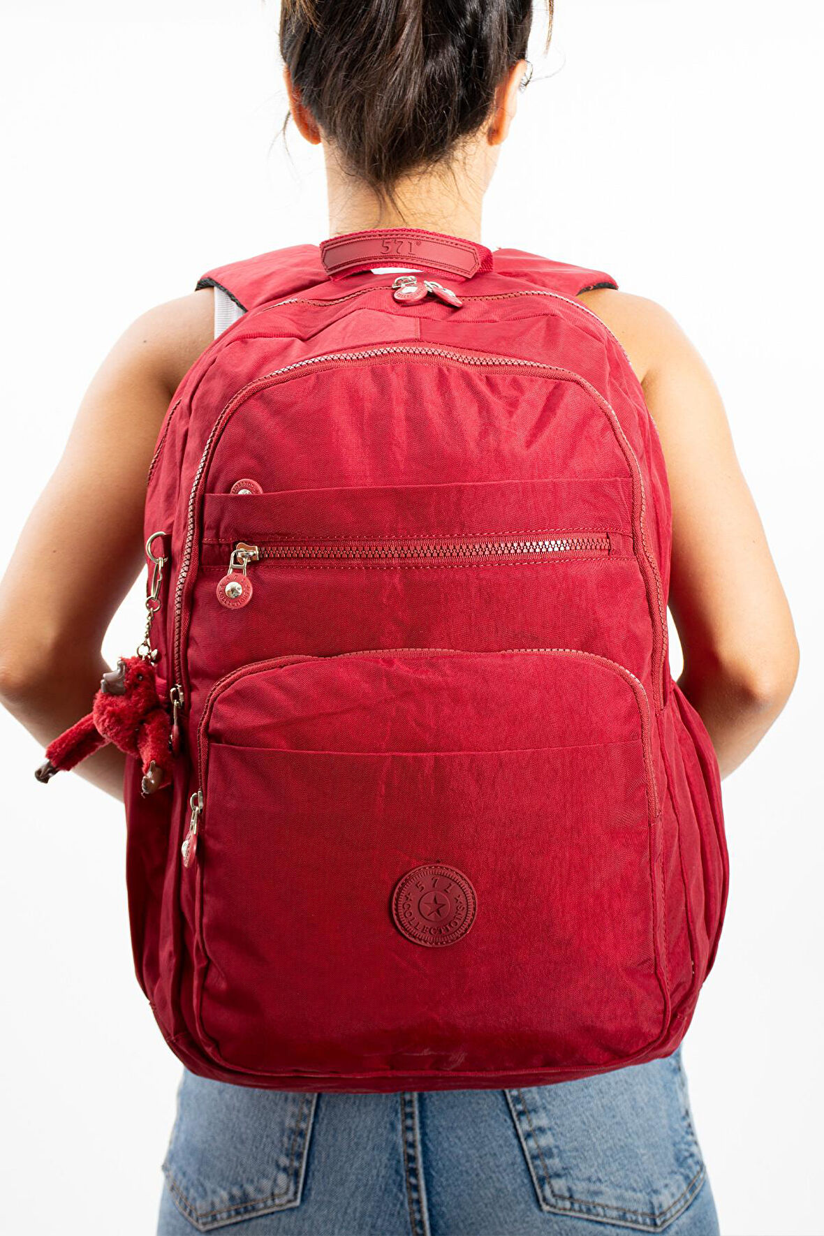 Ultra Hafif Çok Cepli Su Geçirmez Sırt Çantası Unisex Kırmızı (Model: 571-1B)