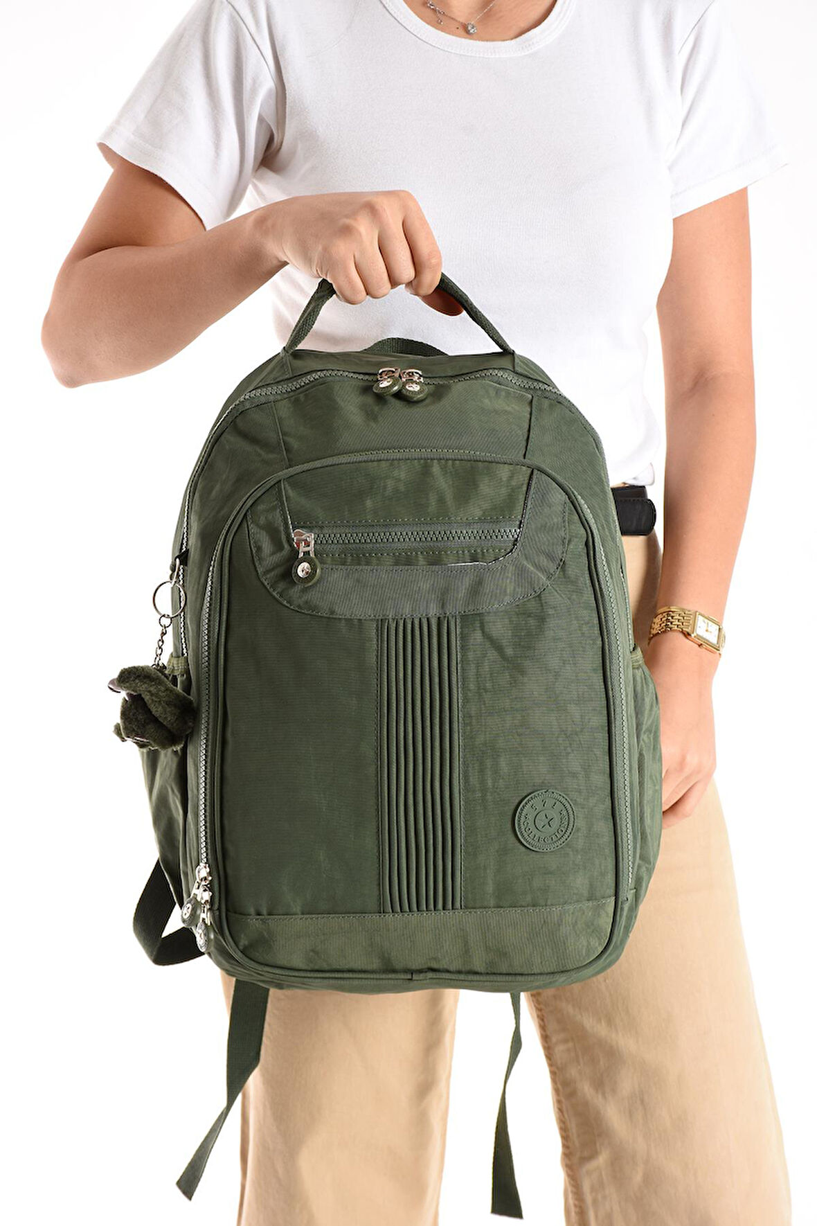 Ultra Hafif Orta Boy Sırt Çantası Çok Cepli Yeşil (Model: 571-3P)