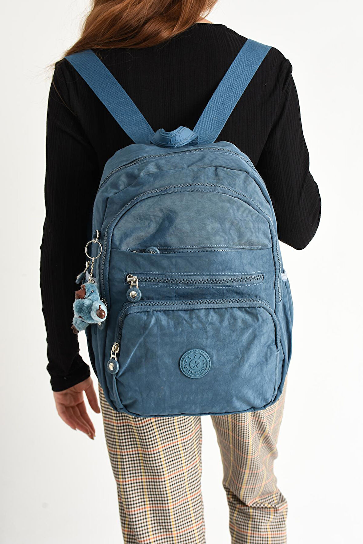 Ultra Hafif Orta Boy Sırt Çantası  Çok Cepli Unisex Mavi (Model: 571-4B)