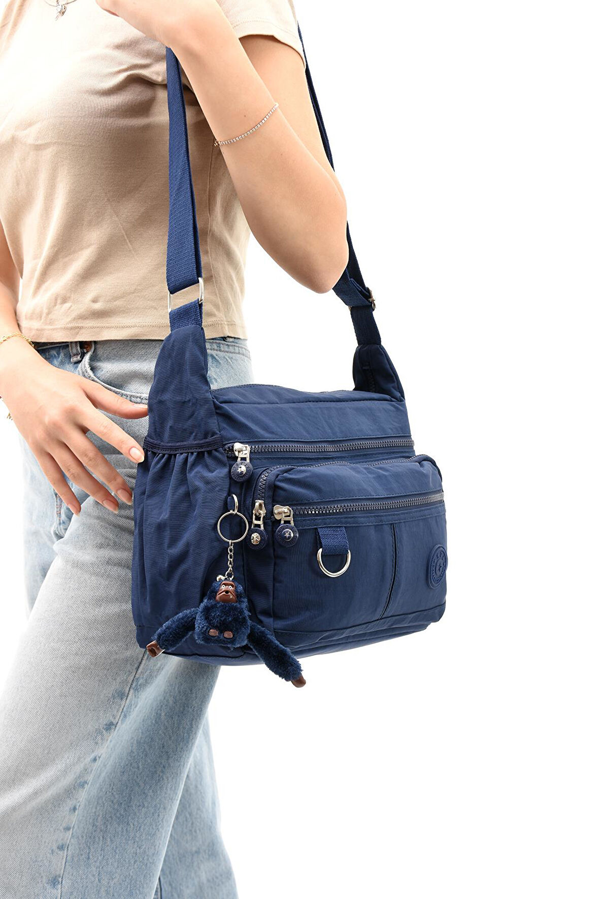 Çapraz Askılı Ultra Hafif Çok Cepli Bayan Omuz Çantası Laci (Model: 571-6D) 