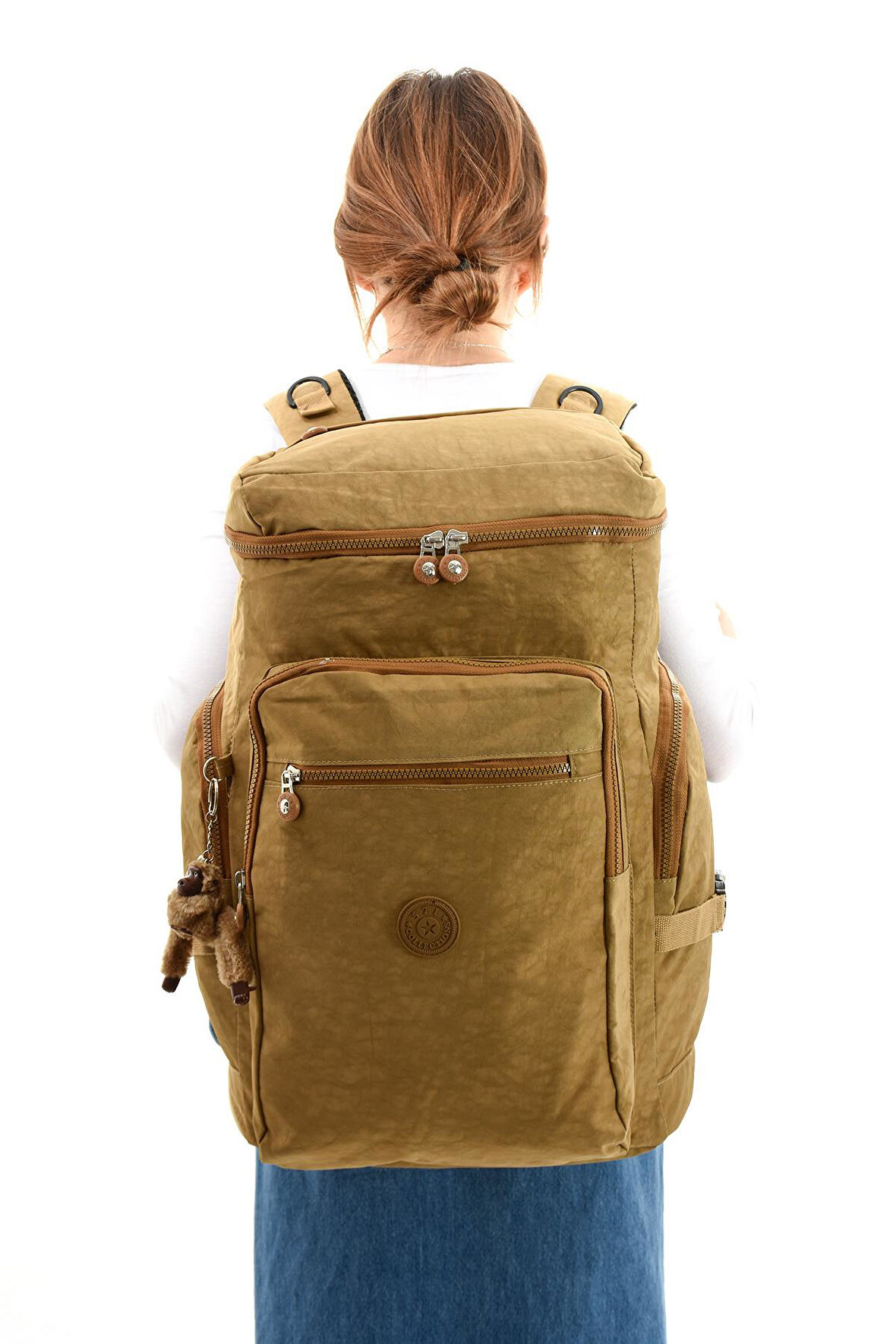 Büyük Boy Ultra Hafif Çok Bölmeli Dağcı Çantası Kum Beji (Cappuccino) (Model: 571-7D) 