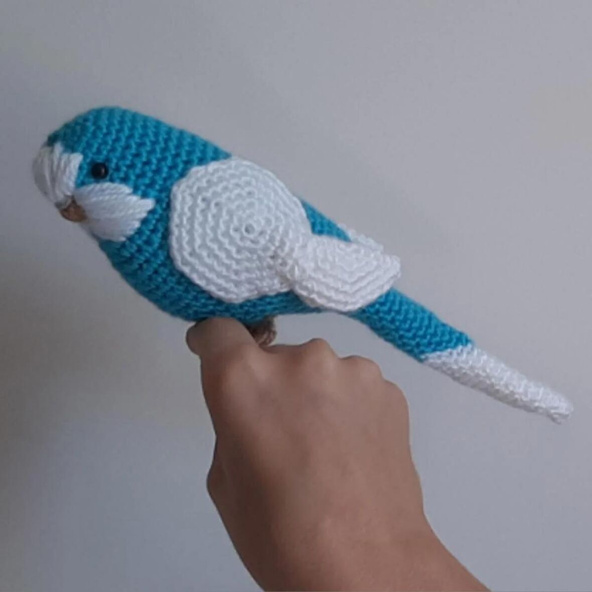 Amigurumi Kuş Mavi Beyaz Muhabbet Kuşu