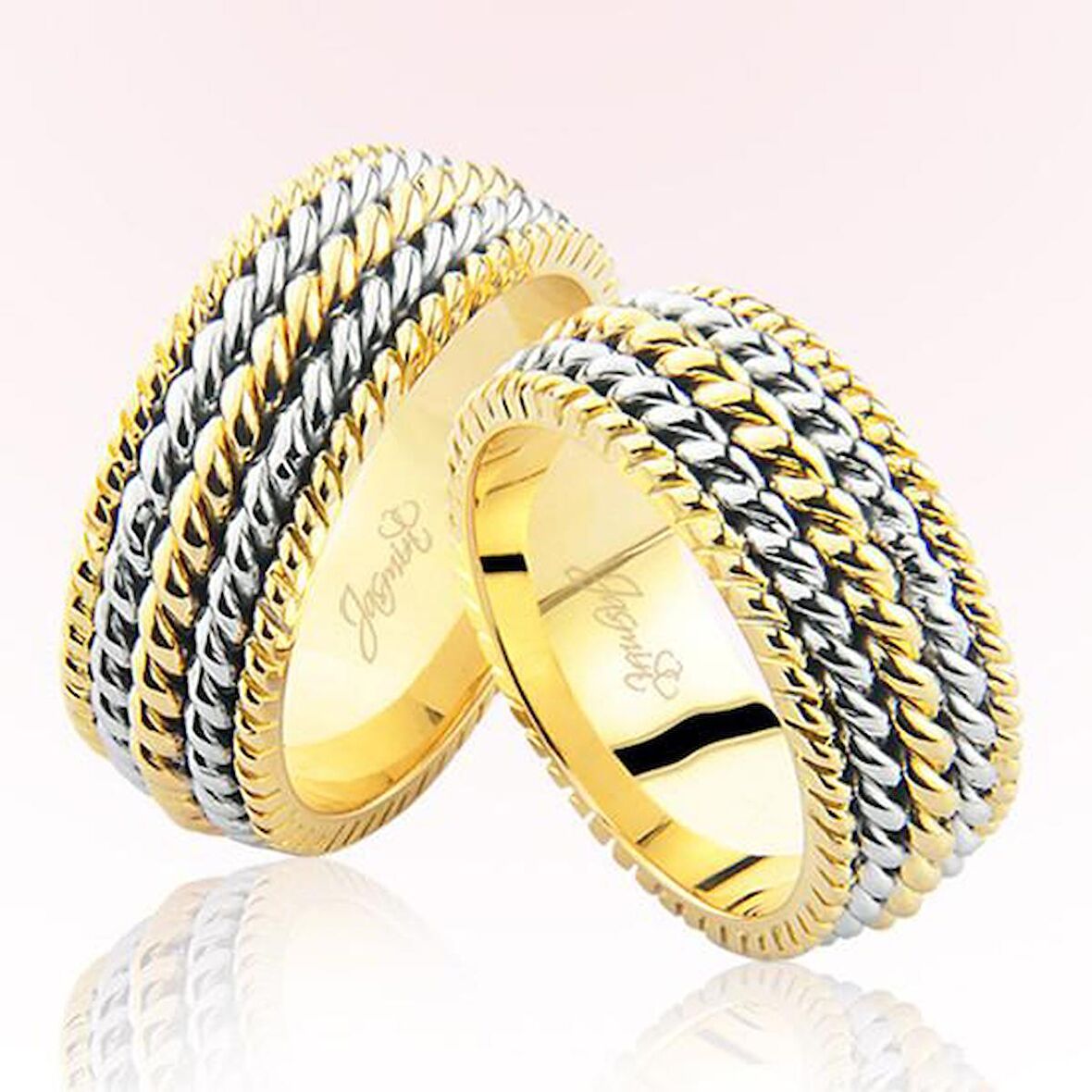 İki Renk Altın Alyans 1306-2