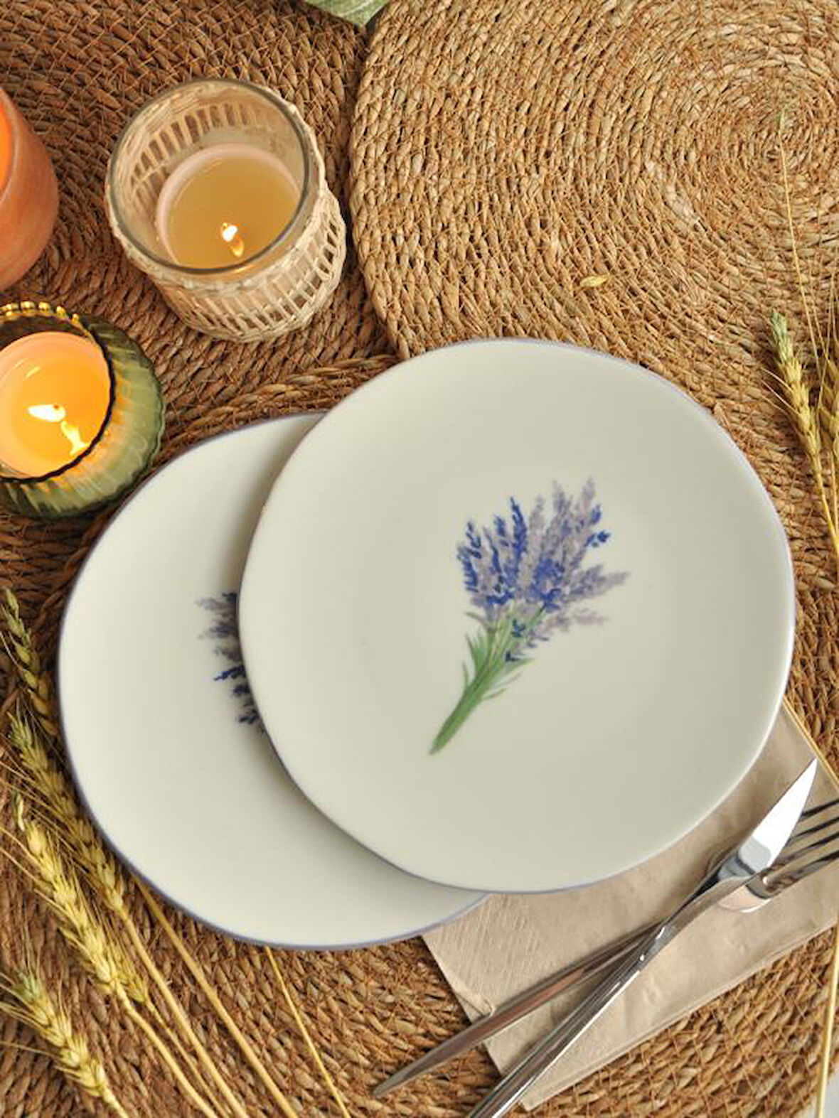 Sipahi Lavanta 6 li Porselen Pasta Tabağı 19 Cm