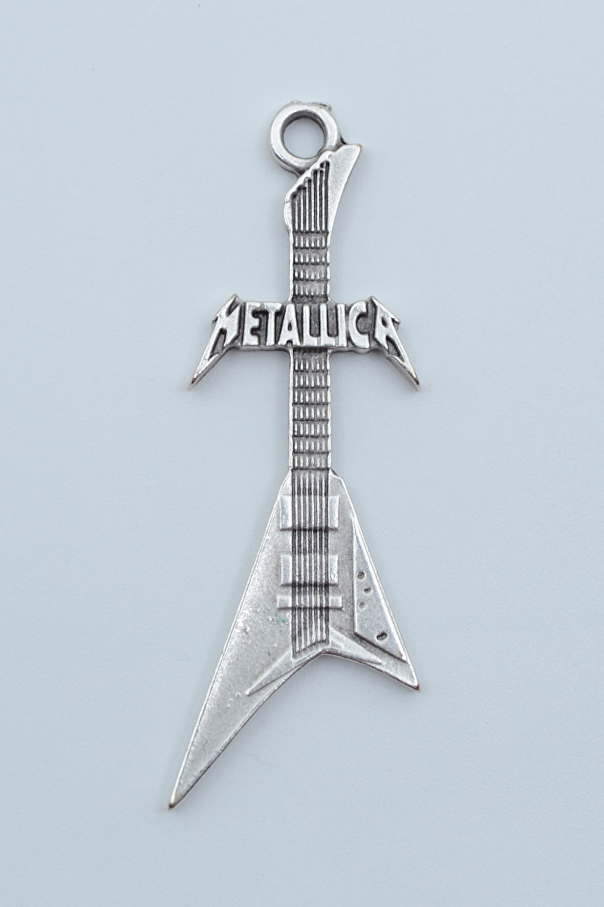 Metallica Elektro Gitar Gümüş Kaplama Kolye Ucu