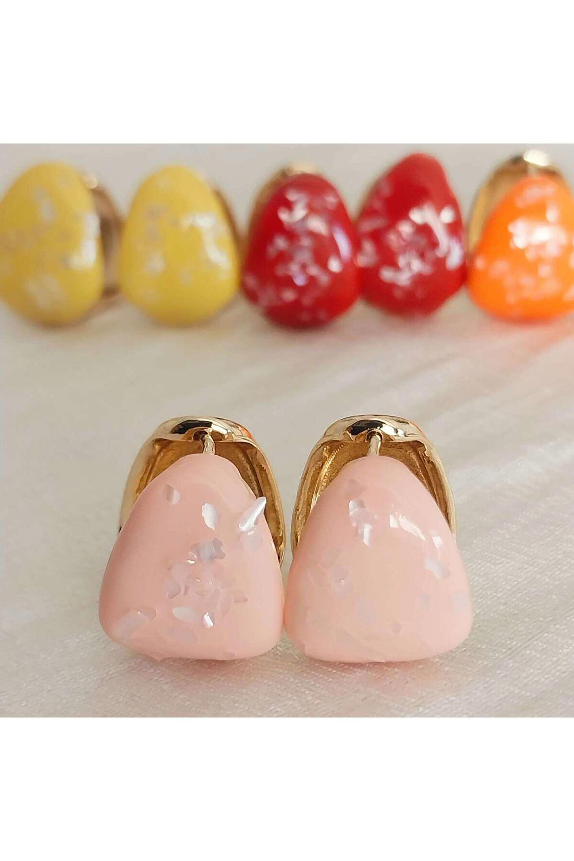 Luxury Style Şeker Pembe Fashion Bijuteri Küpe