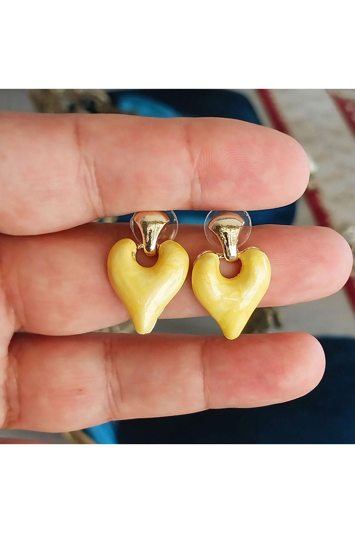 luxury style sarı zara bijuteri küpe