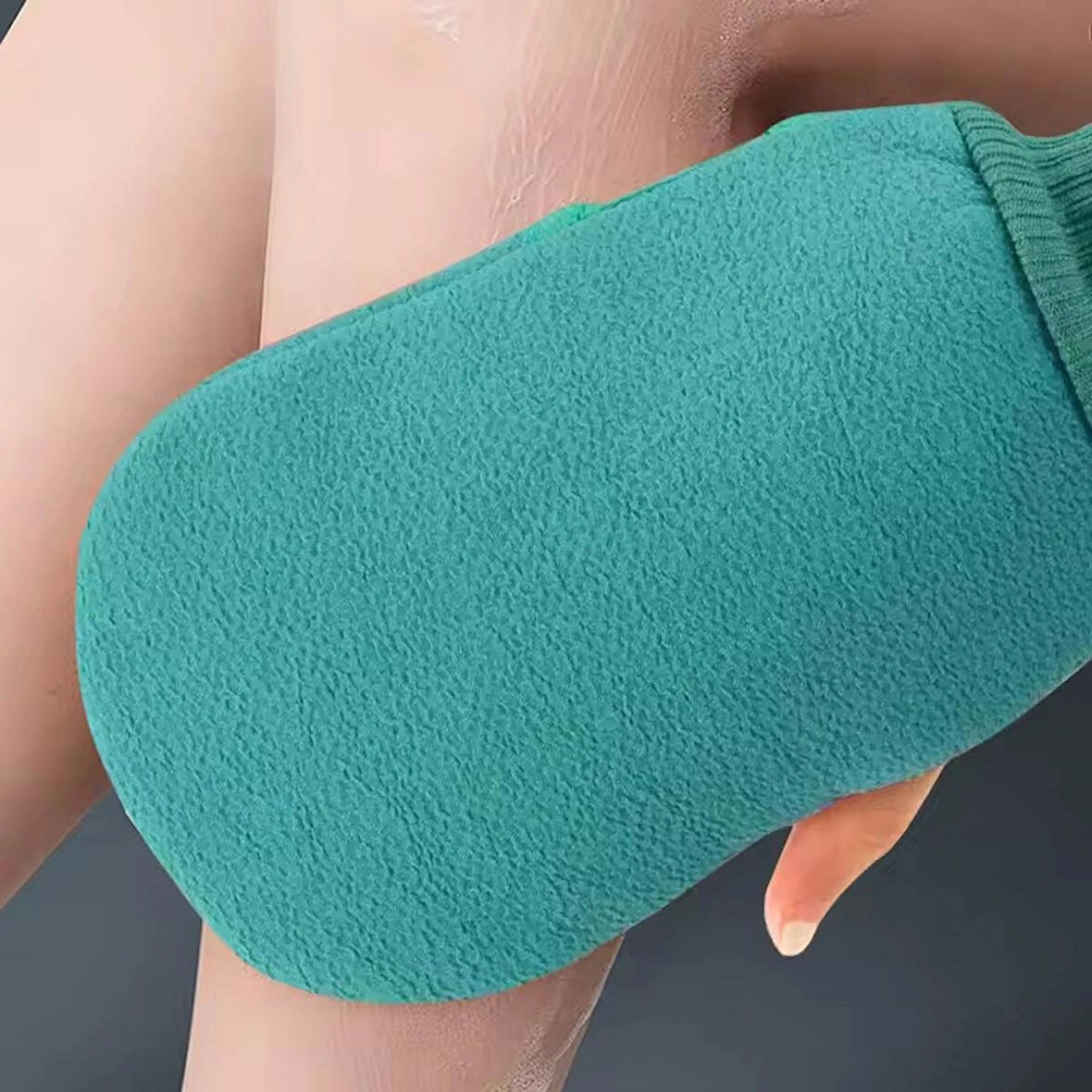 Koyu Yeşil Banyo Dus Kesesi Peeling Eldiveni %100 Flos Ipek Kadin Ve Erkekler Için