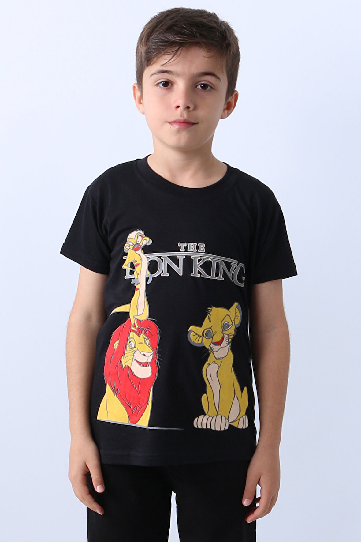 ERKEK ÇOCUK TSHİRT LİON BASKILI BİSİKLET YAKA E36