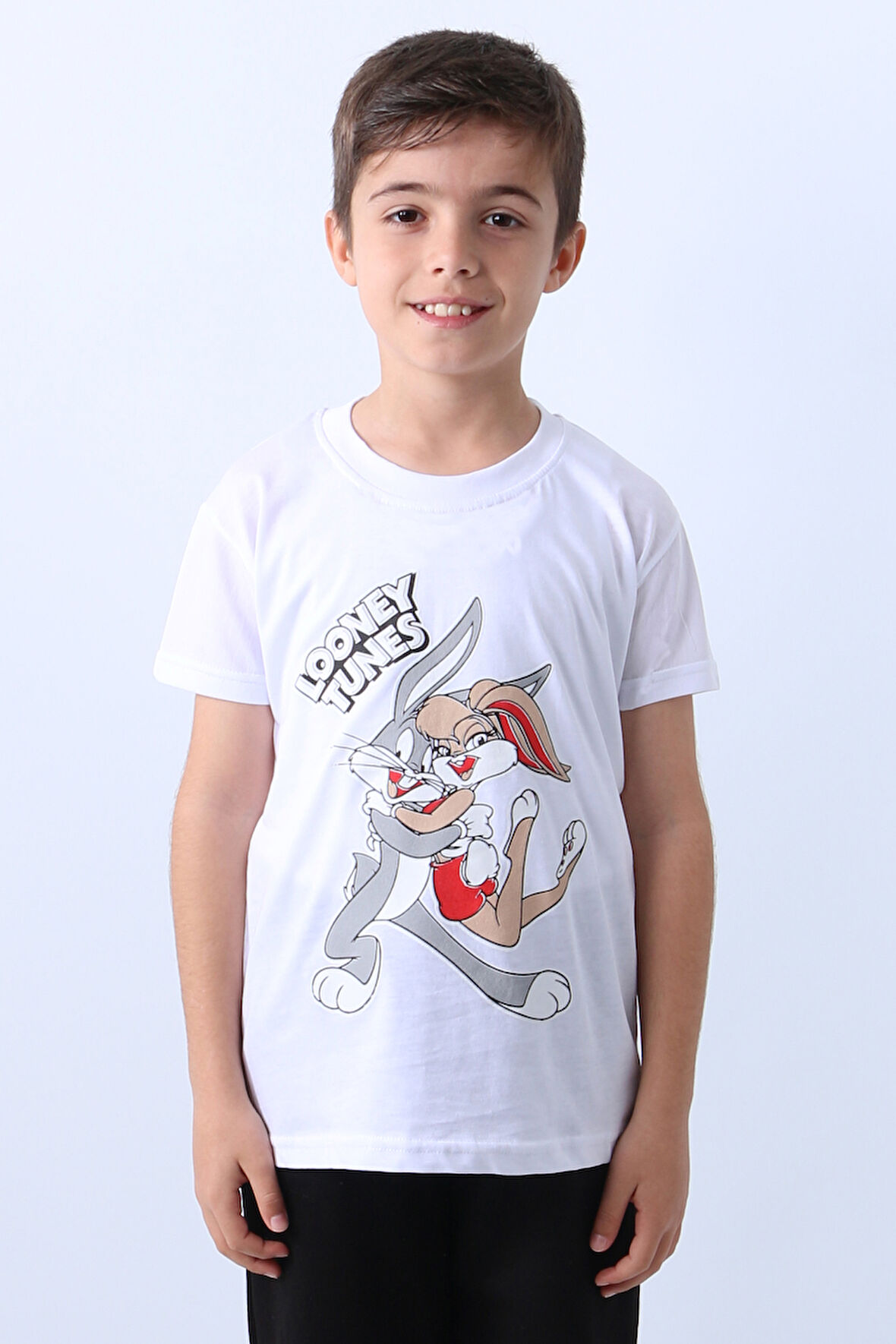 ERKEK ÇOCUK TSHİRT KARAKTER BASKILI BİSİKLET YAKA F16