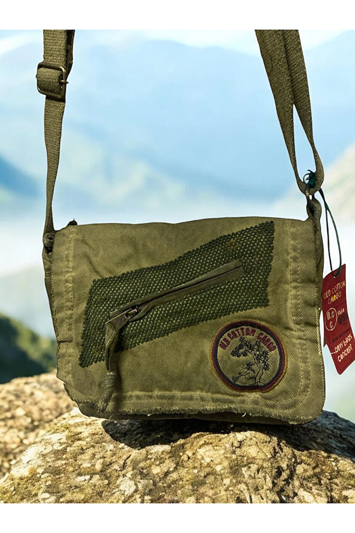 Vintage Küçük Salaş Unisex Günlük Çapraz Postacı Çantası S boy 26x20cm