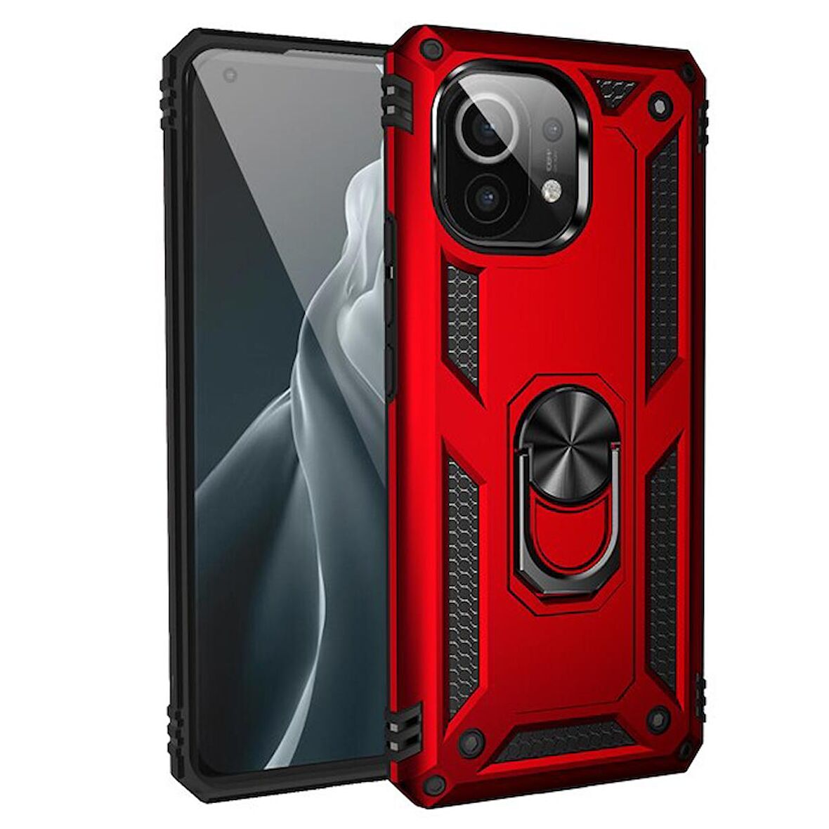 Smcase Xiaomi Mi 11 Lite Kılıf Vega Yüzüklü Tank Silikon 