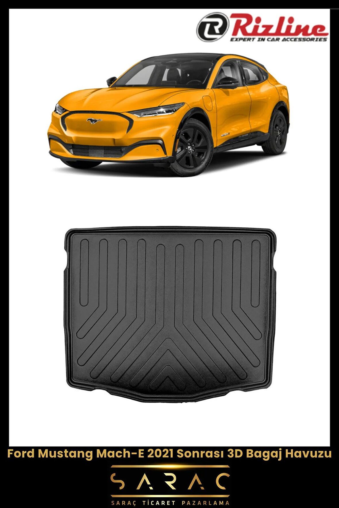 Rizline Ford Mustang Mach-E 2021 Sonrası 3D Bagaj Havuzu