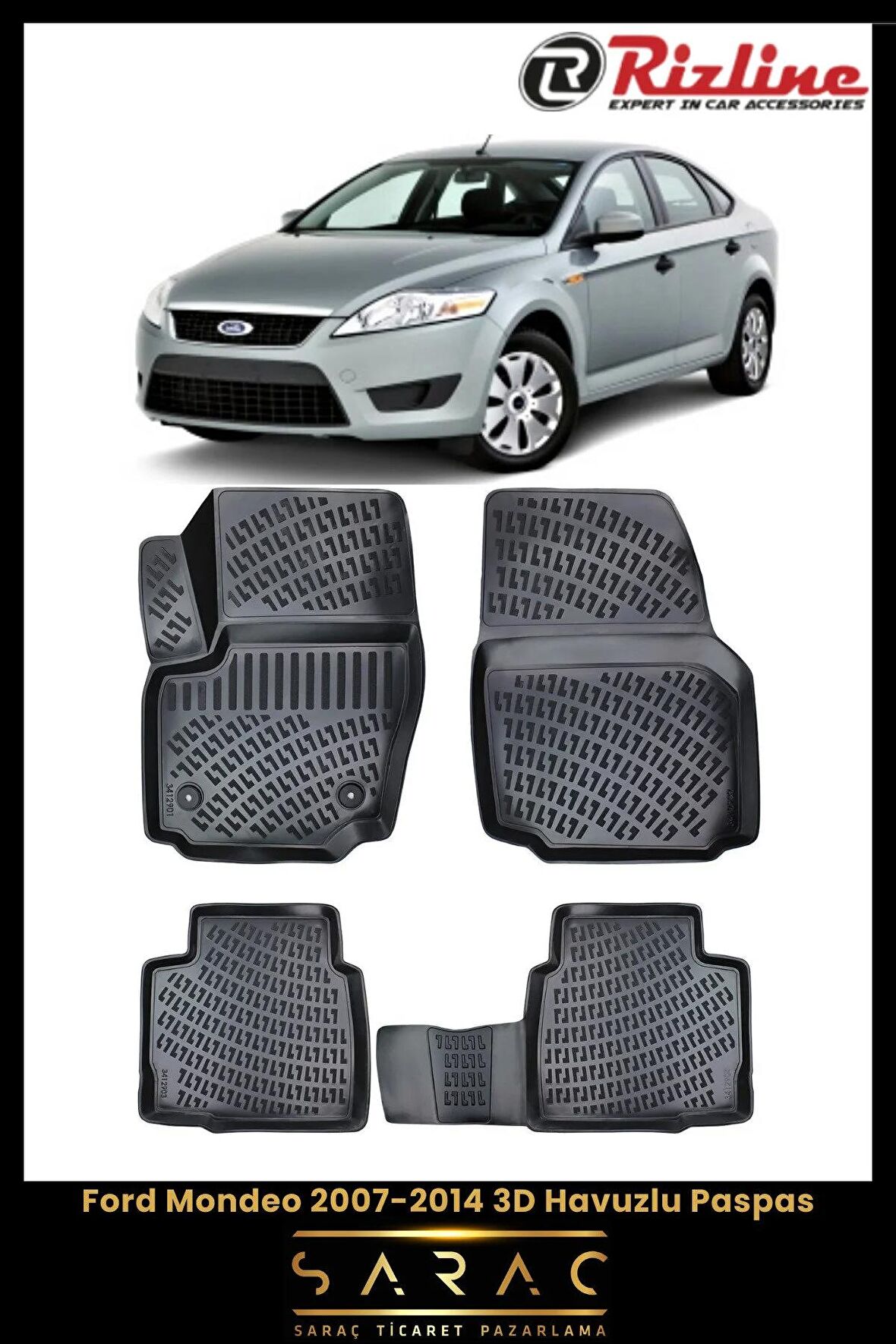 Rizline Ford Mondeo 2007-2014 3D Havuzlu Paspas
