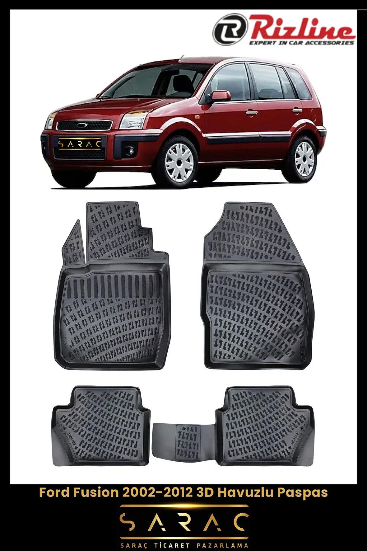 Rizline Ford Fusion 2002-2012 3D Havuzlu Paspas
