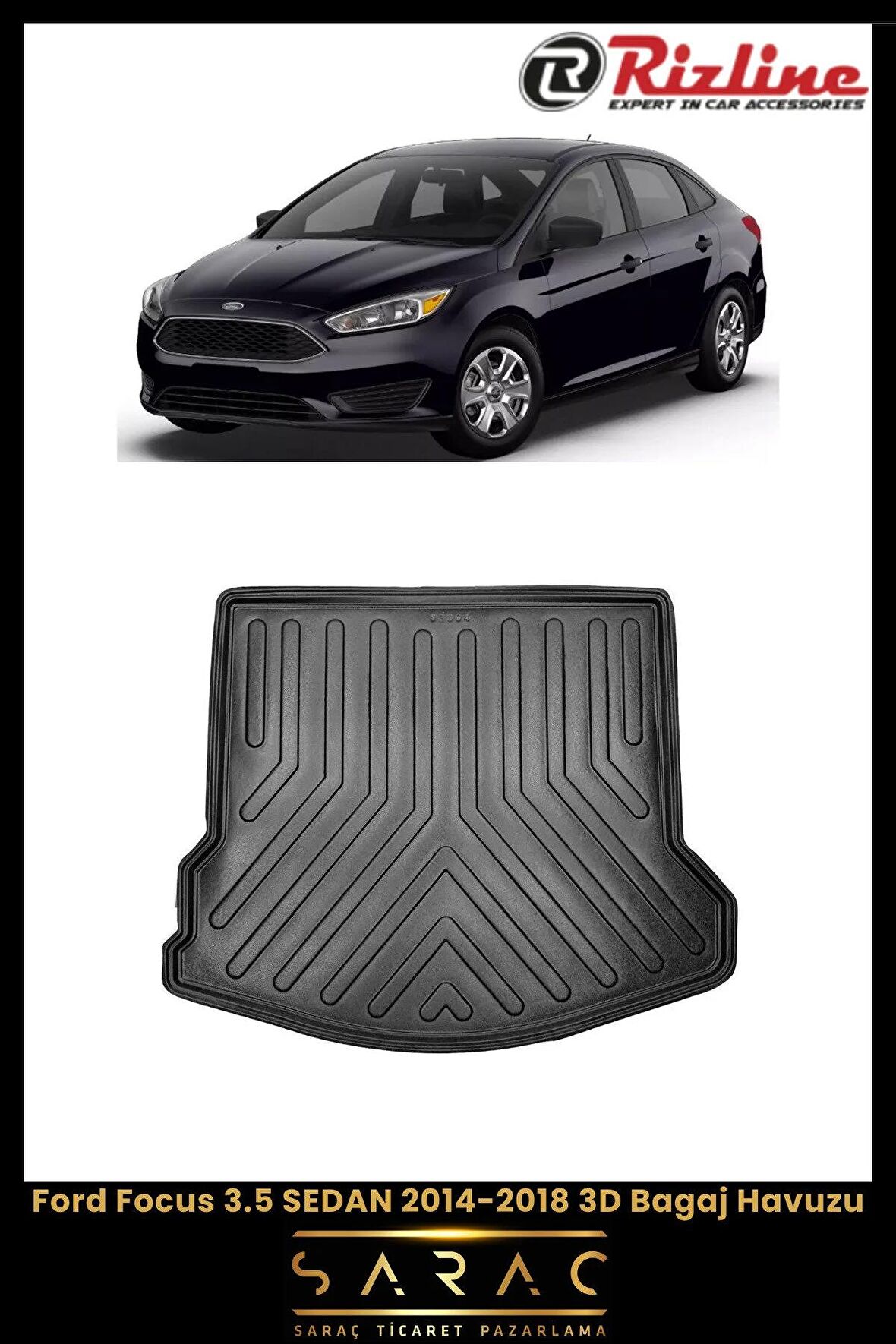 Rizline Ford Focus 3.5 Sedan 2014-2018 3d Bagaj Havuzu