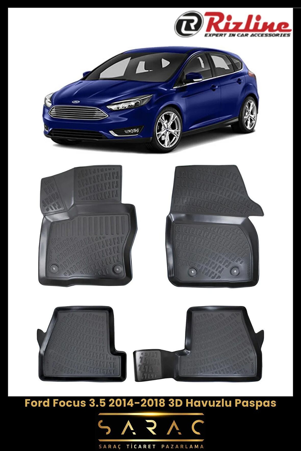 Rizline Ford Focus 3.5 2014-2018 3d Havuzlu Paspas