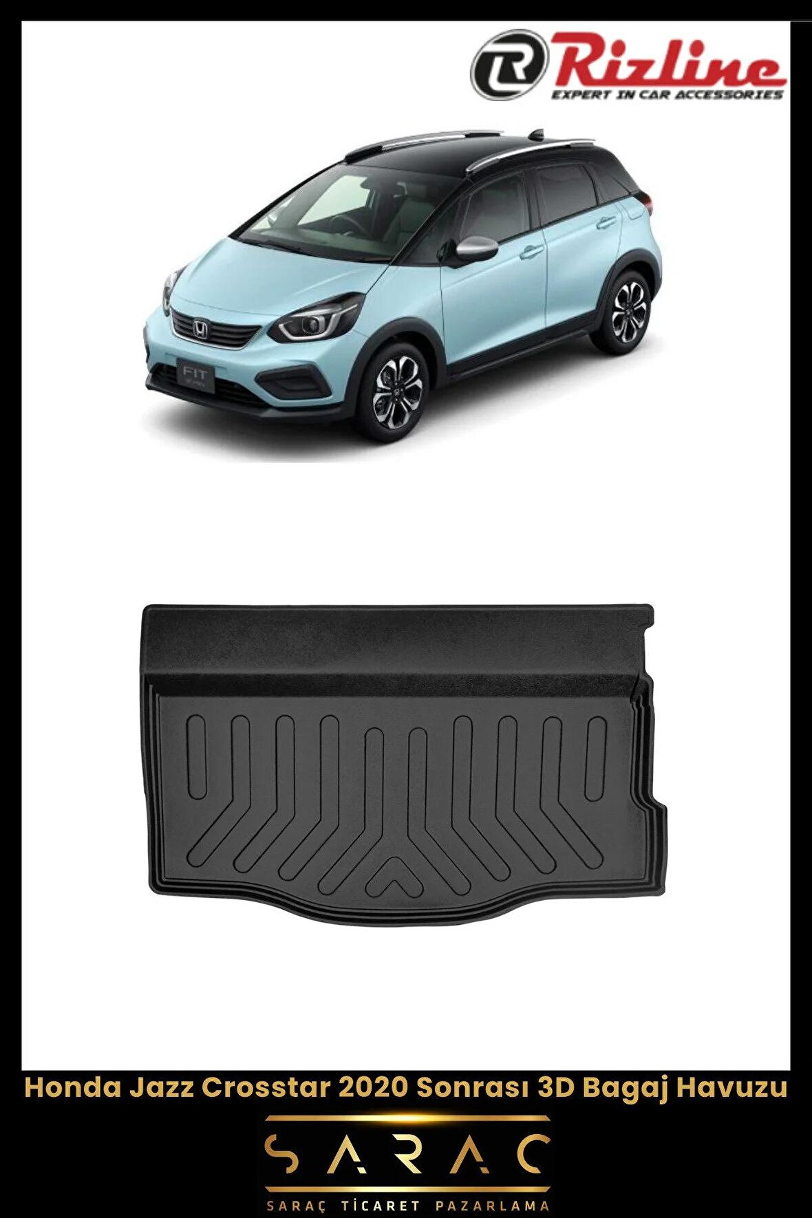 Rizline Honda Jazz Crosstar 2020 Sonrası 3D Bagaj Havuzu