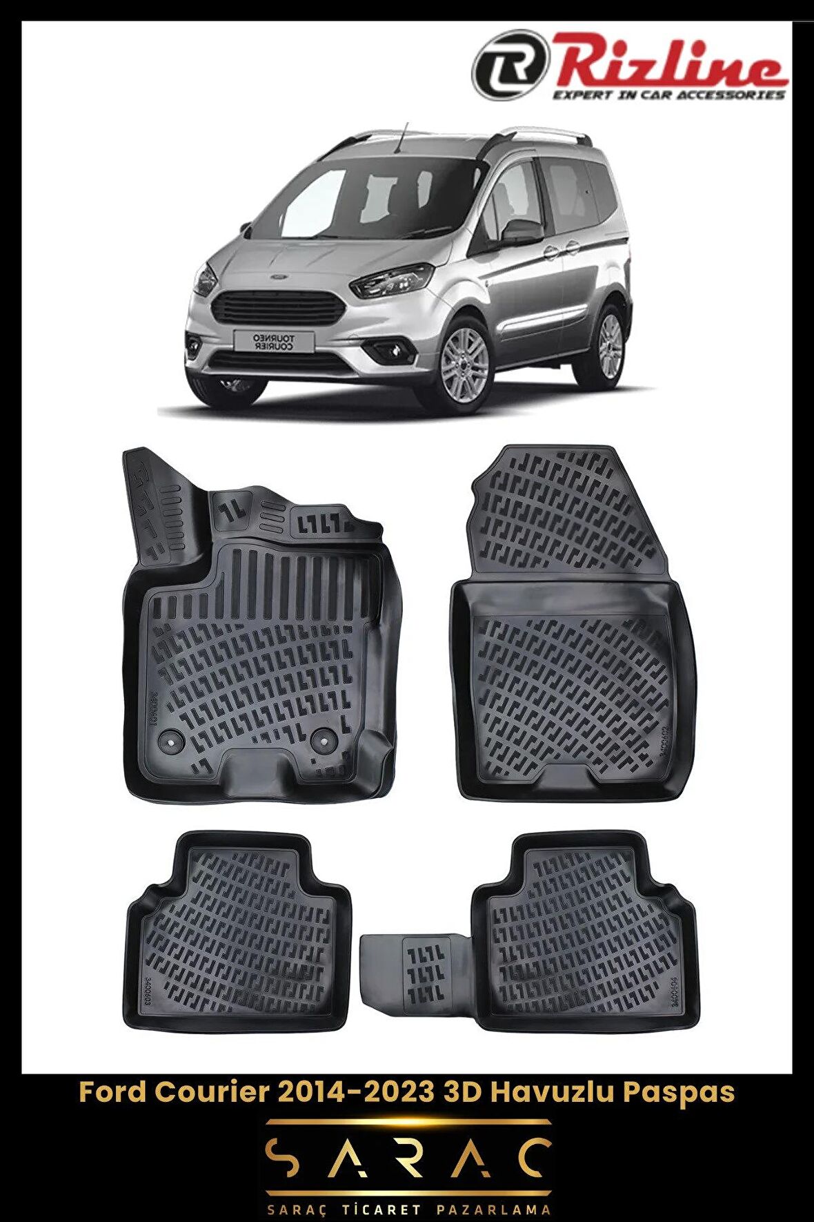 Rizline Ford Courier 2014-2023 3d Havuzlu Paspas