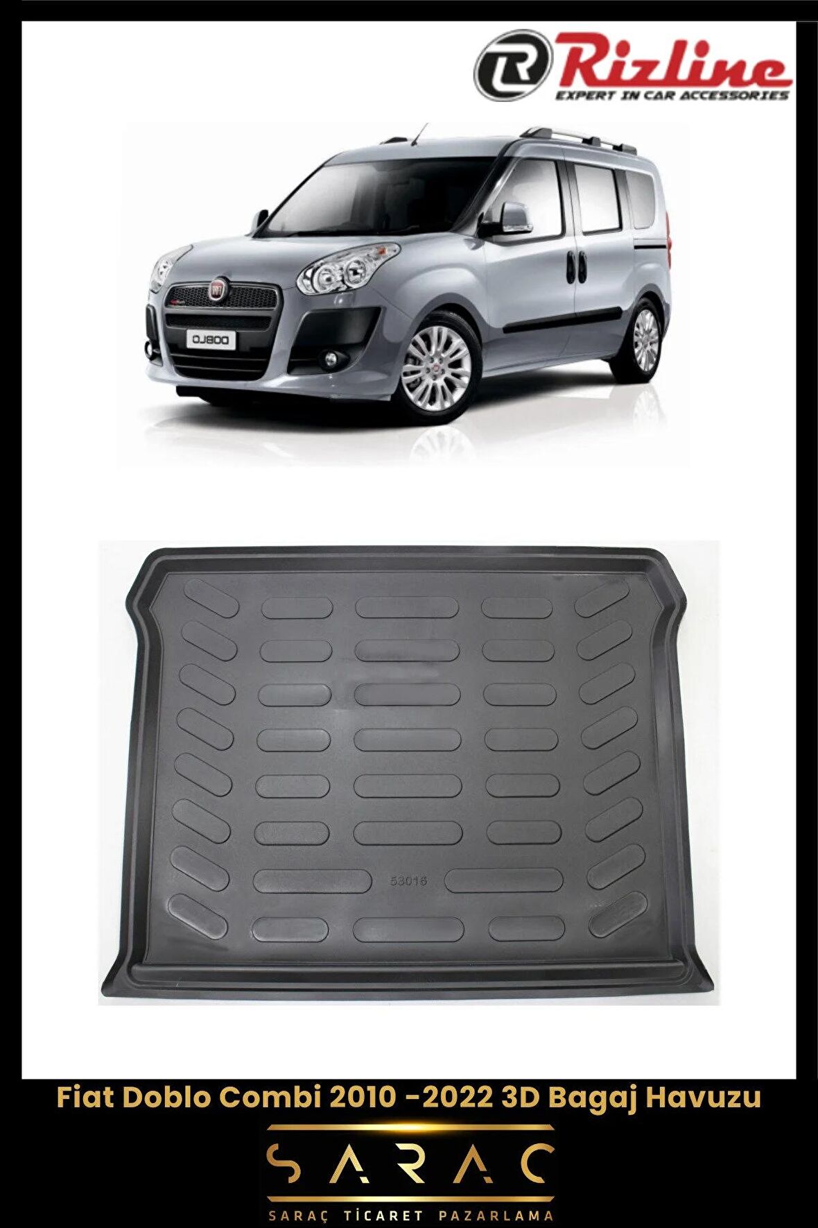 Rizline Fiat Doblo Combi 2010 -2022 3d Bagaj Havuzu