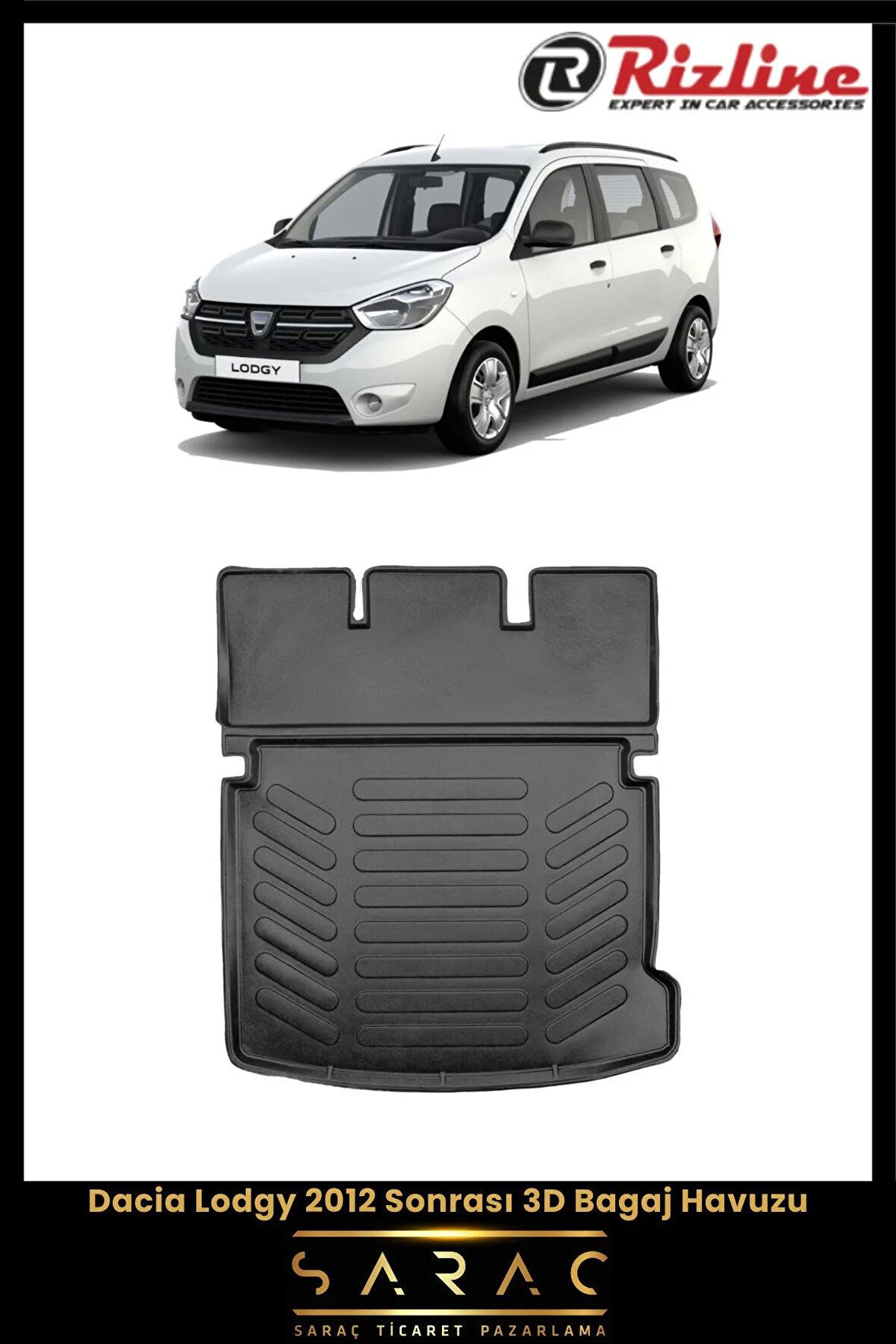 Rizline Dacia Lodgy 2012 Sonrası 3D Bagaj Havuzu