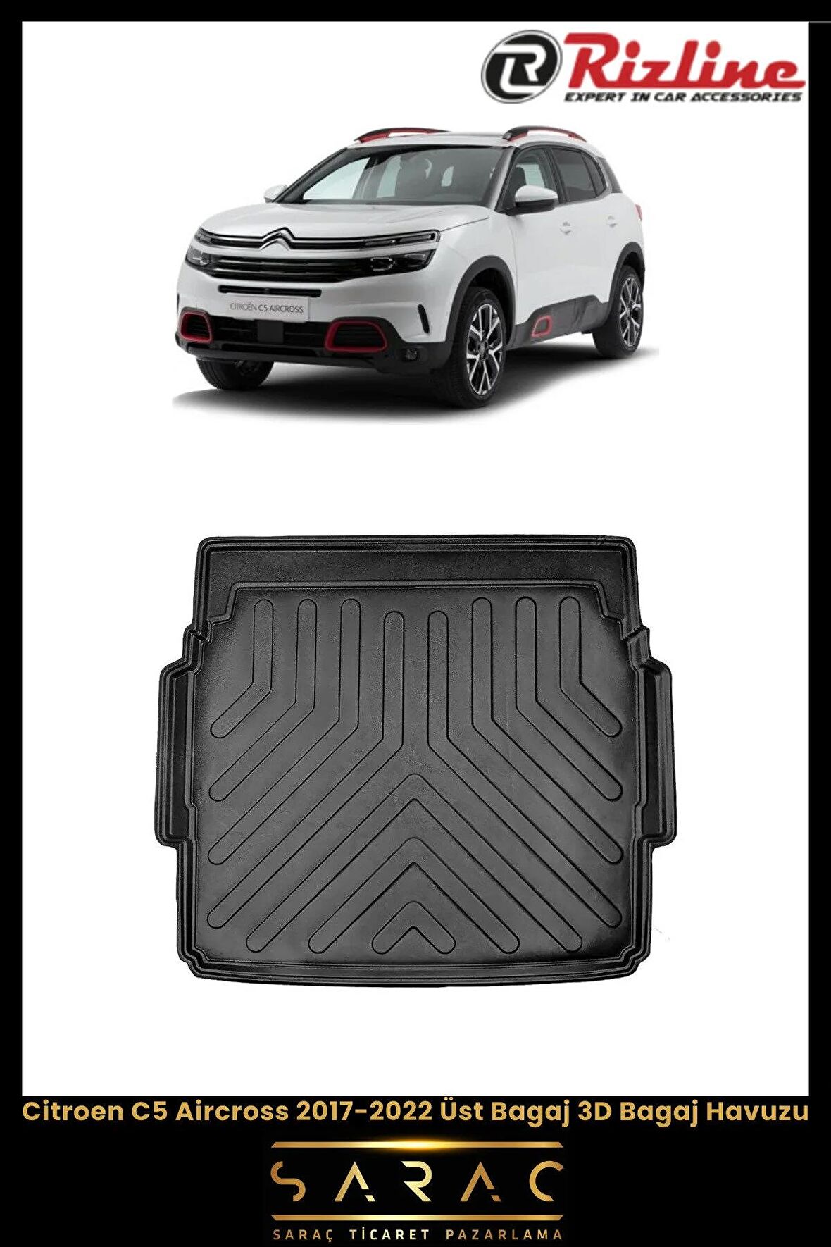 Rizline Citroen C5 Aircross 2017-2022 Üst Bagaj 3D Bagaj Havuzu