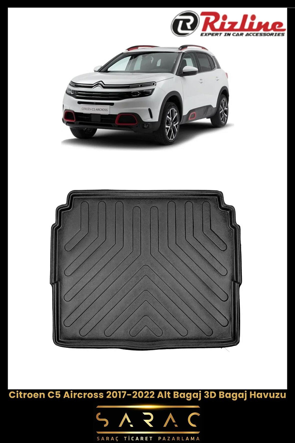 Rizline Citroen C5 Aircross 2017-2022 Alt Bagaj 3D Bagaj Havuzu