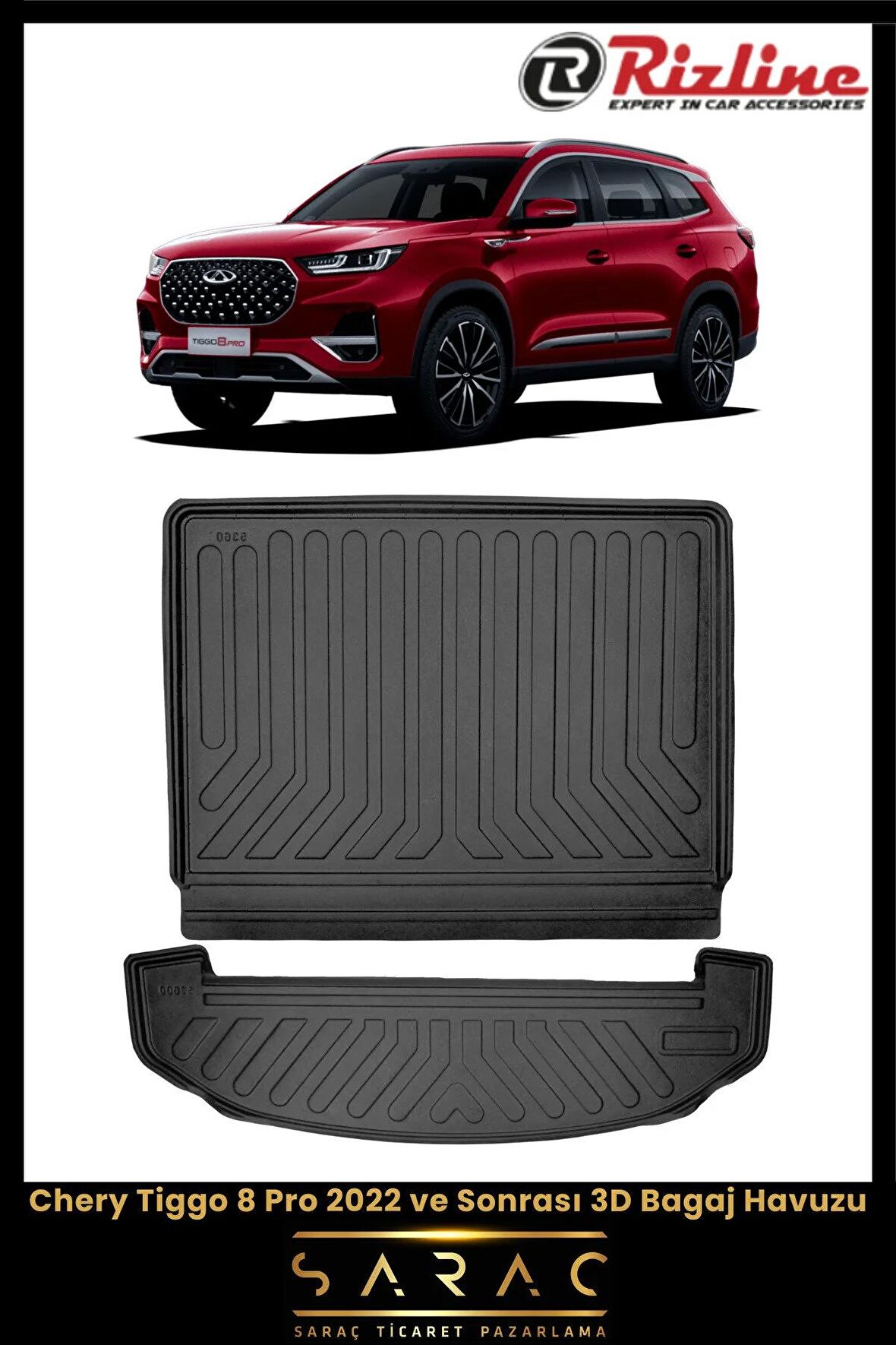 Rizline Chery Tiggo 8 Pro 2022 Ve Sonrası 3d Bagaj Havuzu