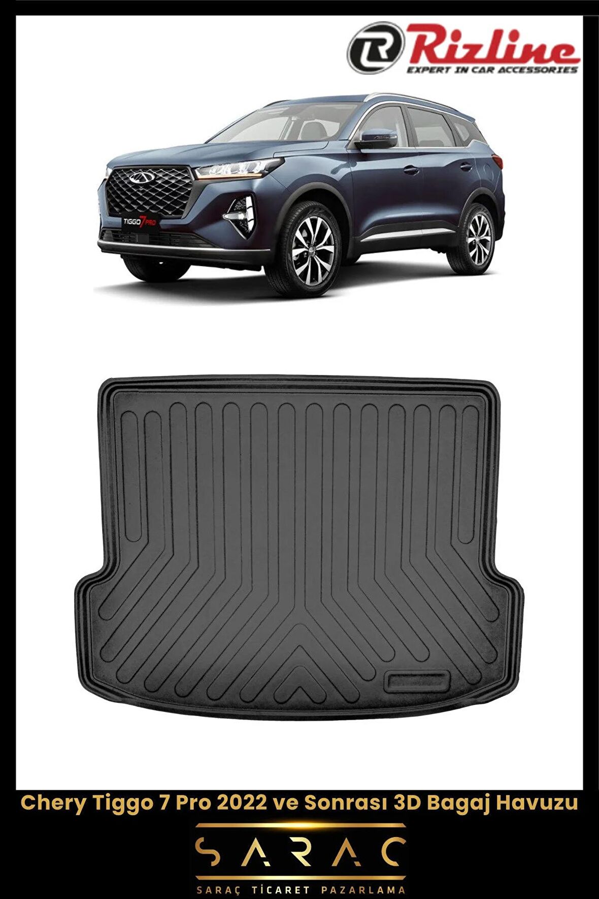 Rizline Chery Tiggo 7 Pro 2022 Ve Sonrası 3d Bagaj Havuzu