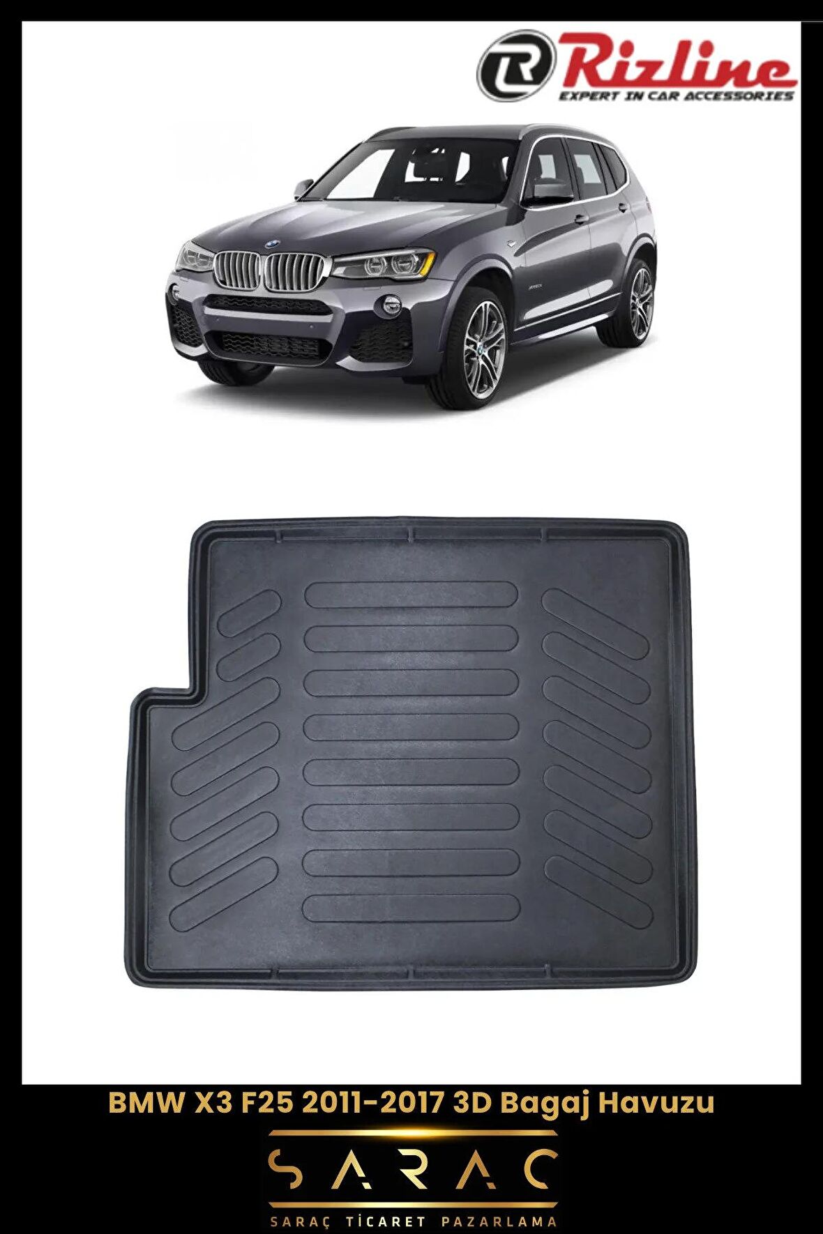 Rizline Bmw X3 F25 2011-2017 3d Bagaj Havuzu