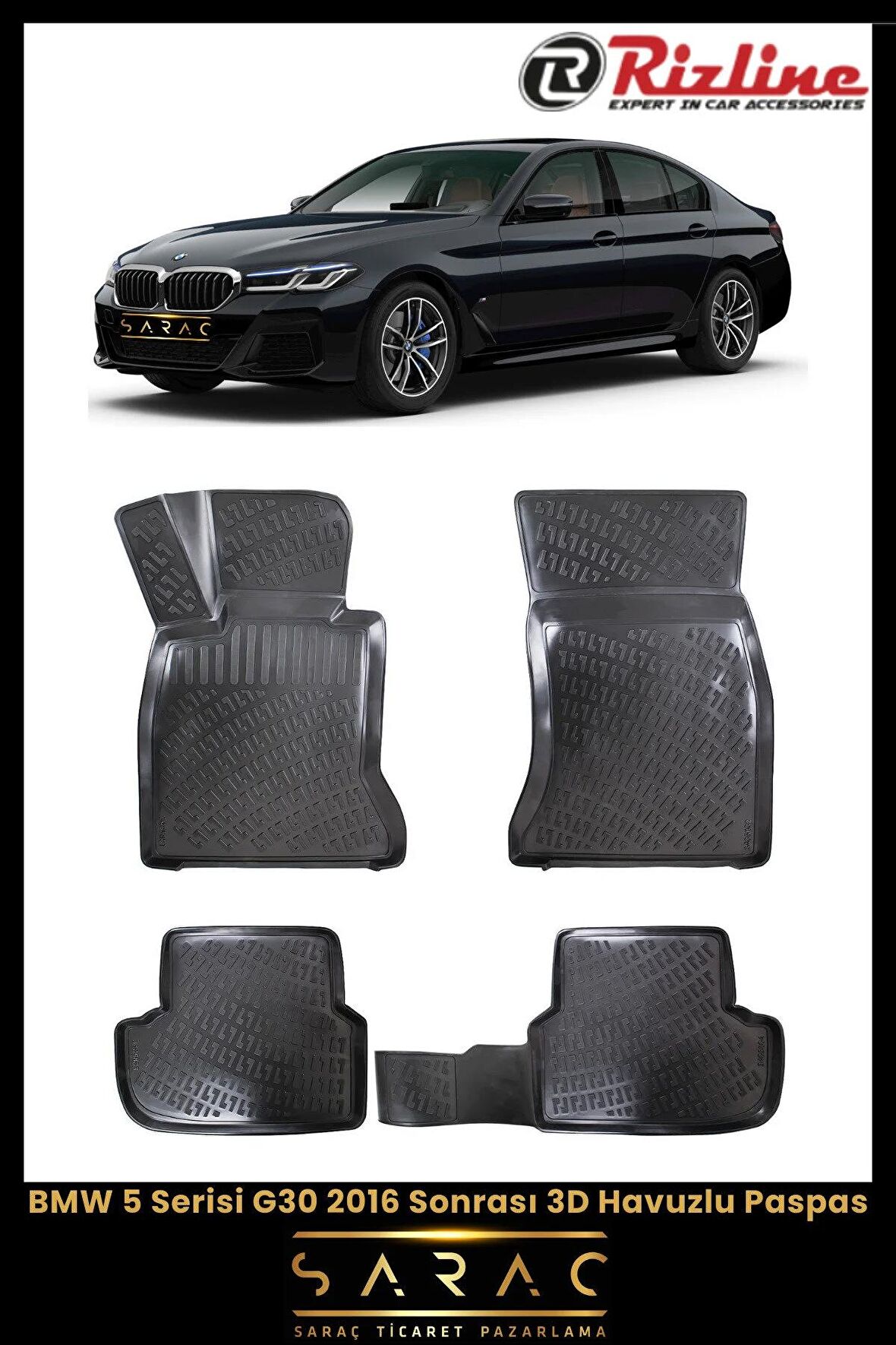 Rizline Bmw 5 Serisi G30 2016 Sonrası 3d Havuzlu Paspas