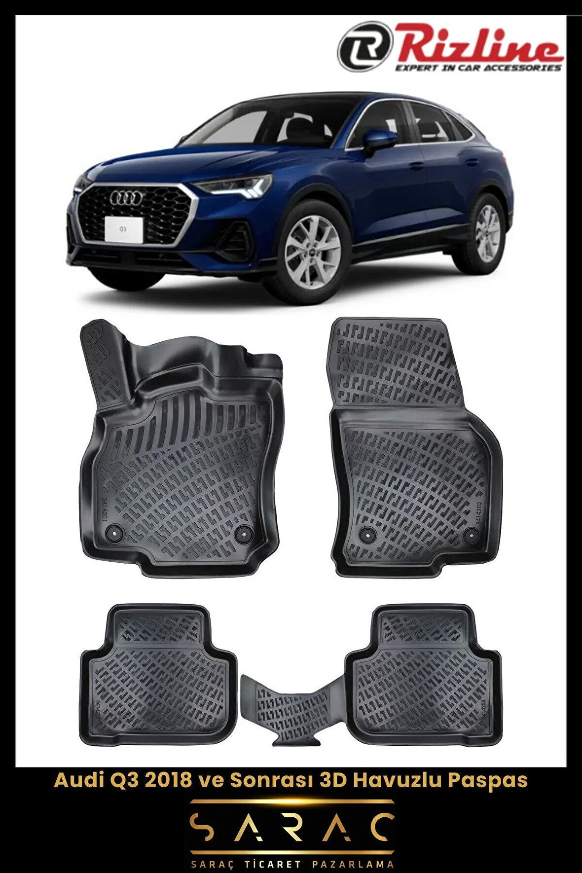 Rizline Audi Q3 2018 Ve Sonrası 3d Havuzlu Paspas