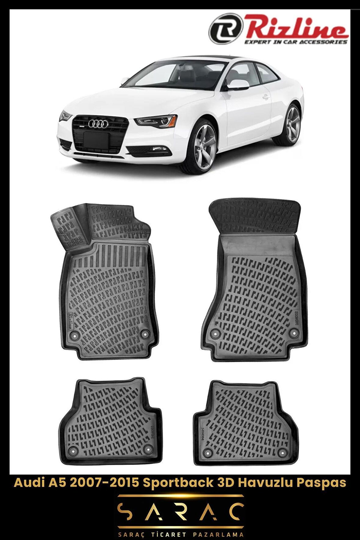 Rizline Audi A5 2007-2015 Sportback 3d Havuzlu Paspas