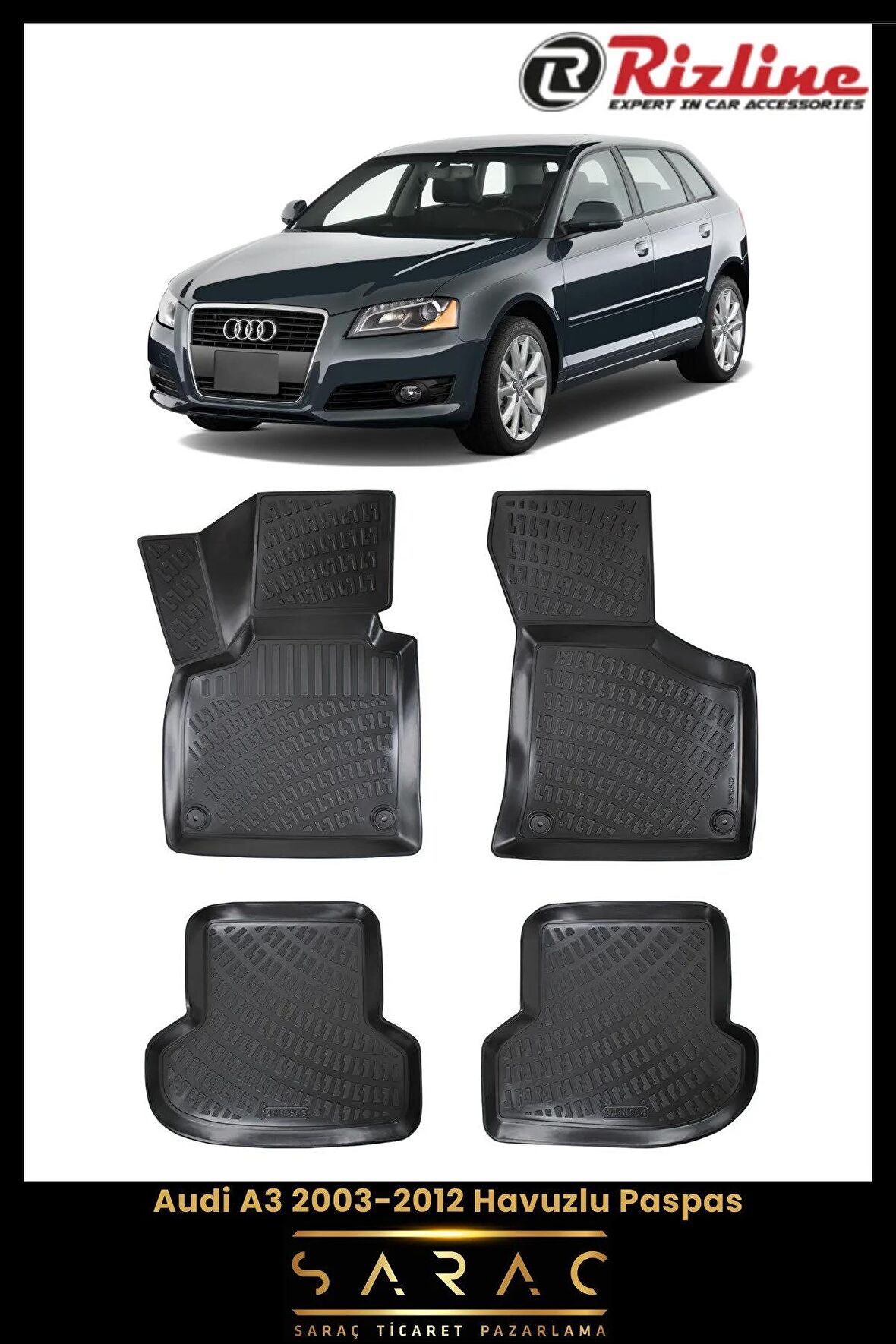 Rizline Audi A3 2003-2012 3d Havuzlu Paspas