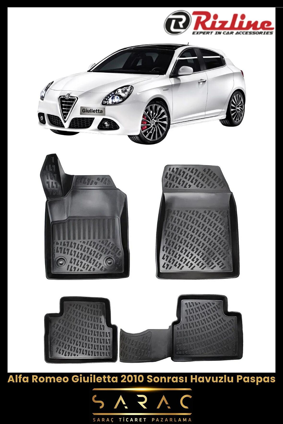 Rizline Alfa Romeo Giulietta 2010 Ve Sonrası 3d Havuzlu Paspas