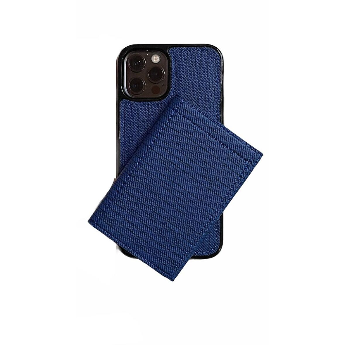 Smcase iPhone 12 Pro Max Kılıf Kumaş Spor 2-1 Kartlıklı Cüzdan