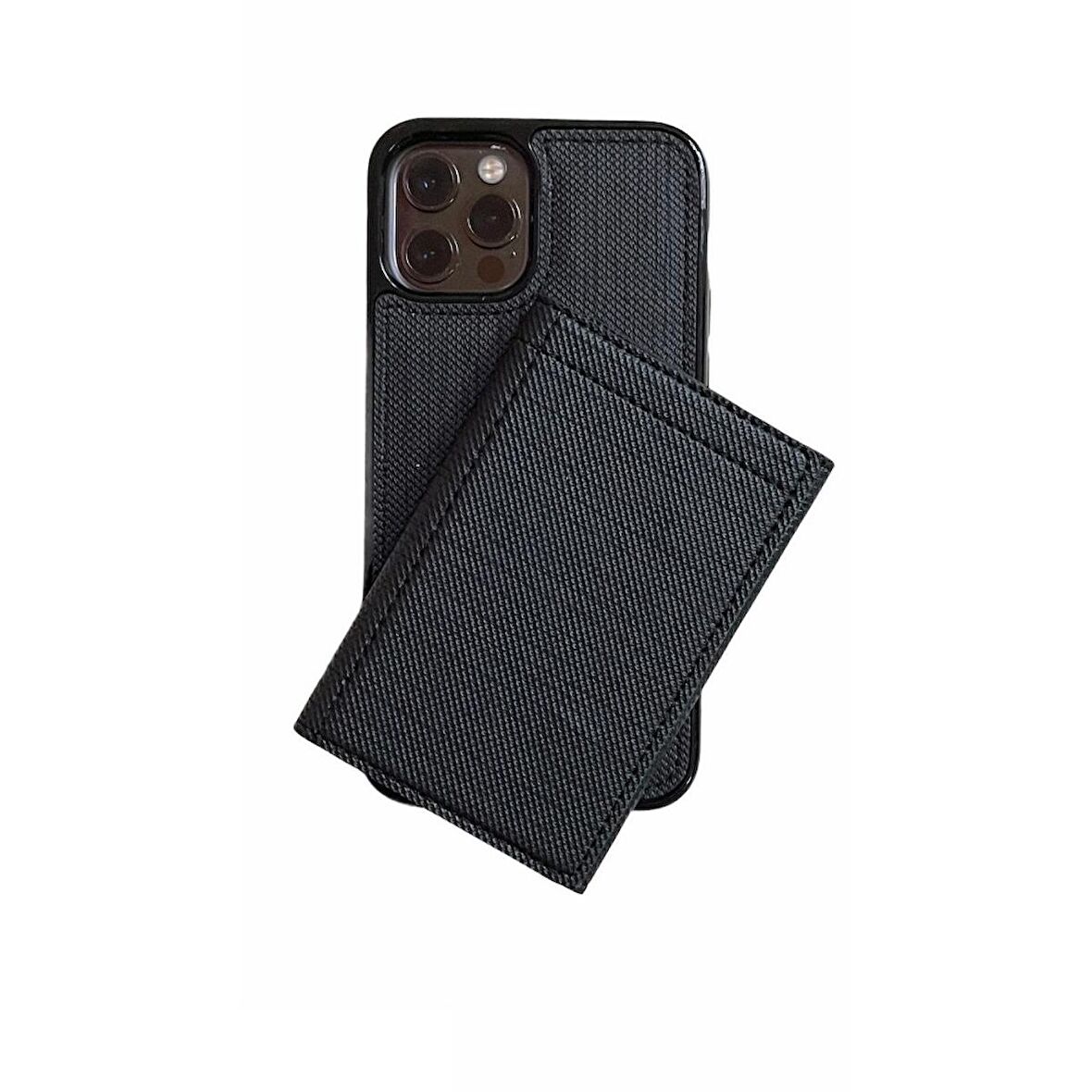 Smcase iPhone 11 Pro Kılıf Kumaş Spor 2-1 Kartlıklı Cüzdan