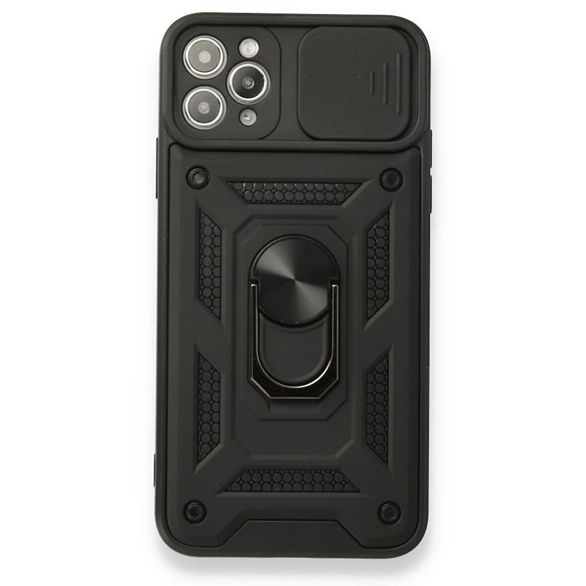 Smcase iPhone 11 Pro Max Kılıf Kamera Korumalı Yüzüklü Tank Pars Silikon