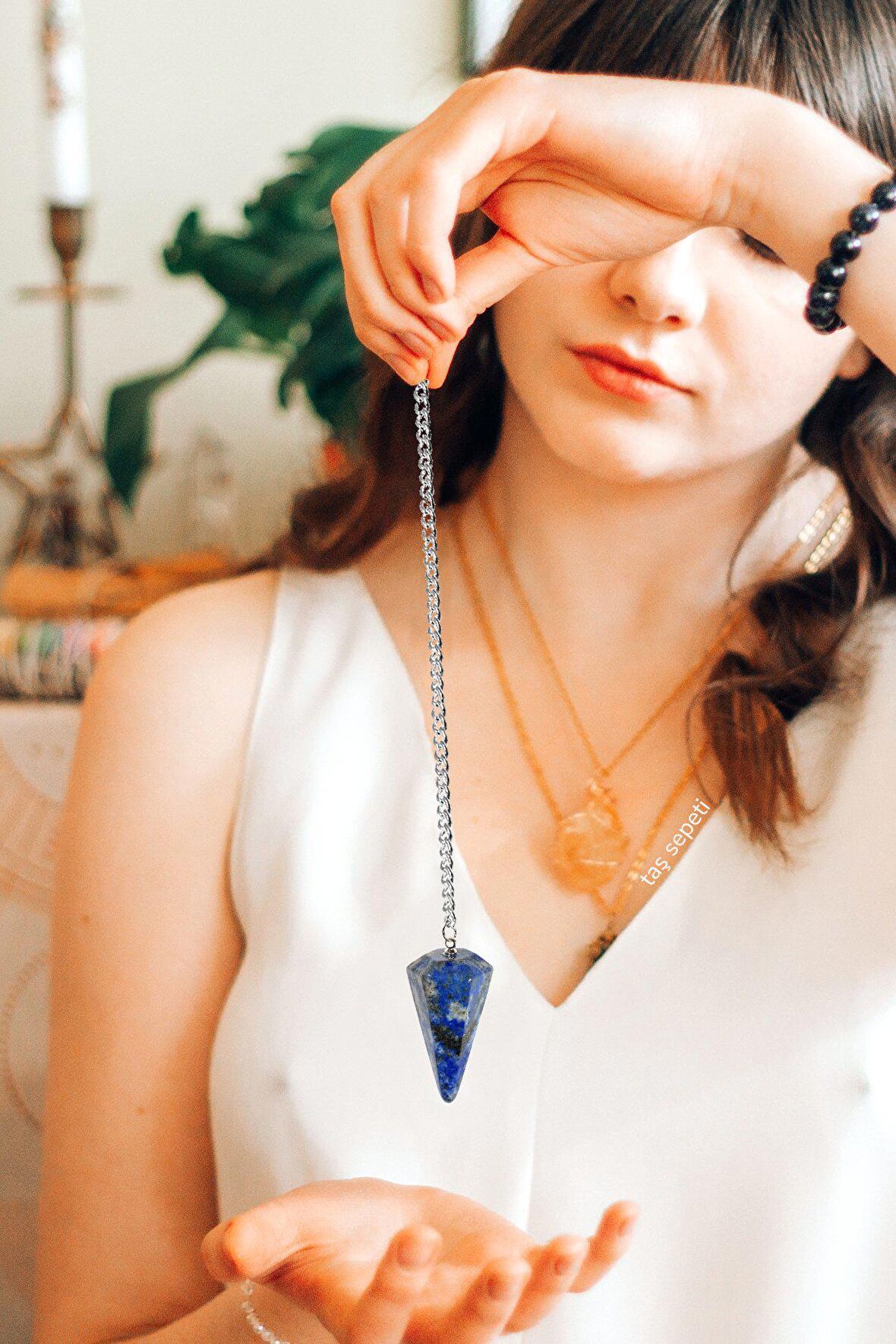 Lapis Lazuli Doğal Taş Pandül Sarkaç