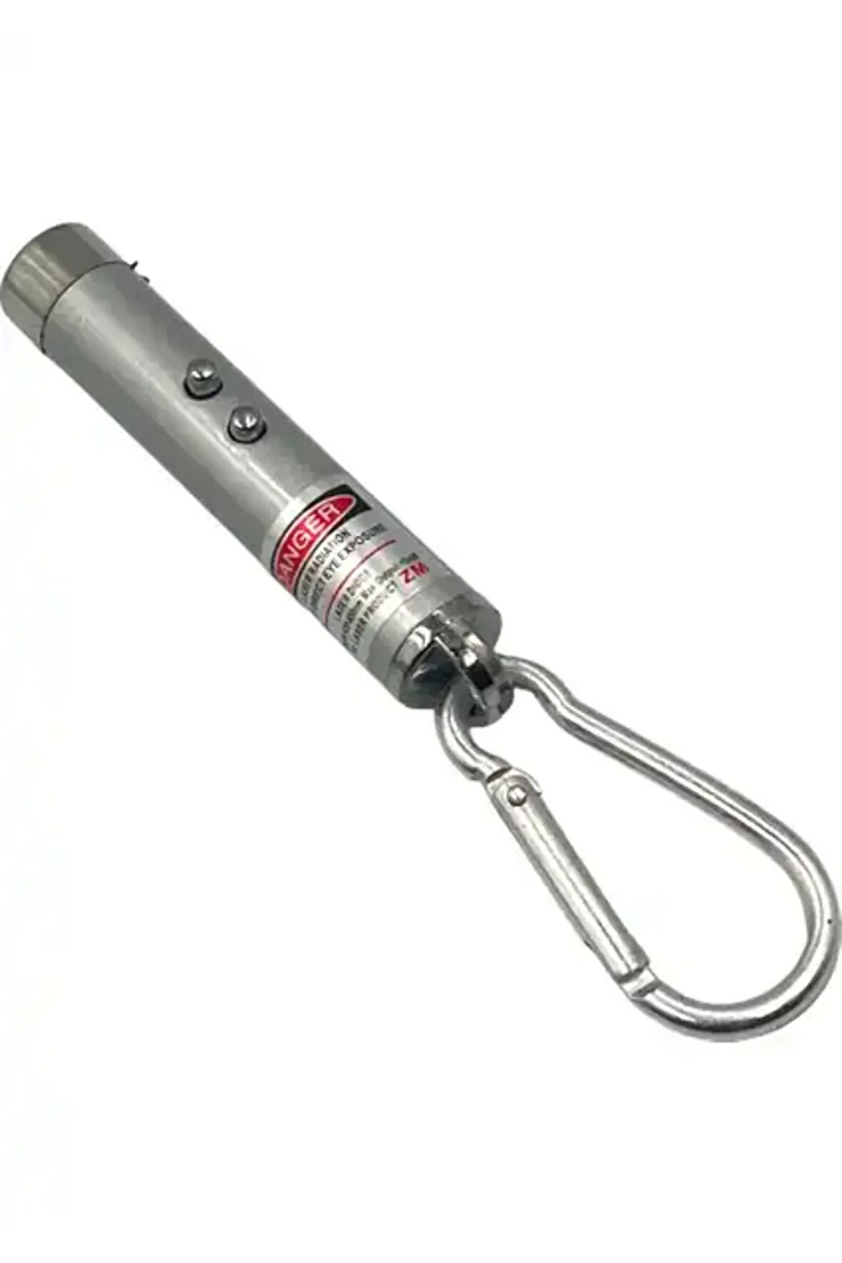 Üçü Bir Arada Fener Lazer Gece Işığı Anahtar Zinciri Pilli Gri (PD-4872)