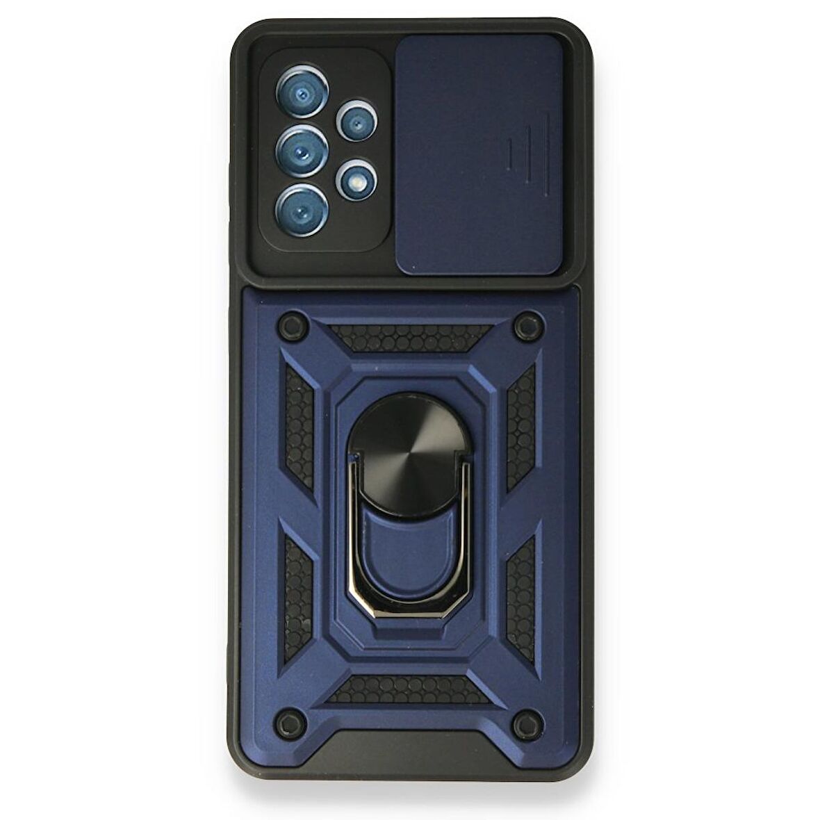 Smcase Samsung Galaxy A72 Kılıf Kamera Korumalı Yüzüklü Tank Pars Silikon