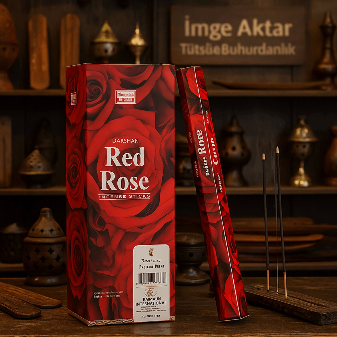 Darshan İncense Red Rose 20'li Çubuk Tütsü
