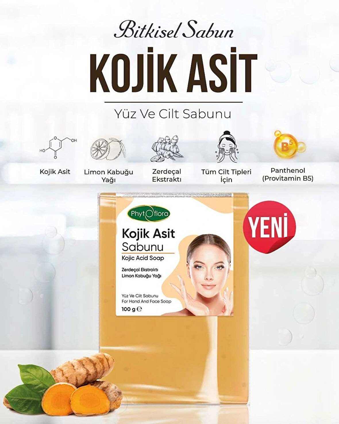 Kojic Asit Sabunu, Zerdeçal Ve Kojik Asit Etkisi İle Leke Karşıtı Kojik Asit Sabunu