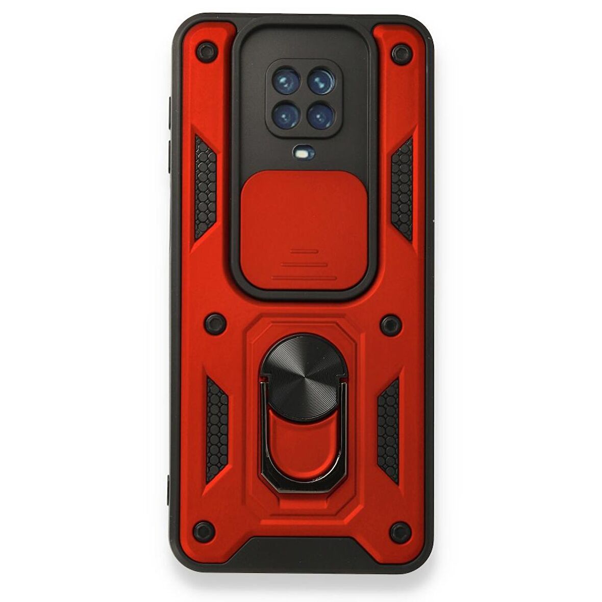 Smcase Xiaomi Redmi Note 9s Kılıf Kamera Korumalı Yüzüklü Tank Pars Silikon