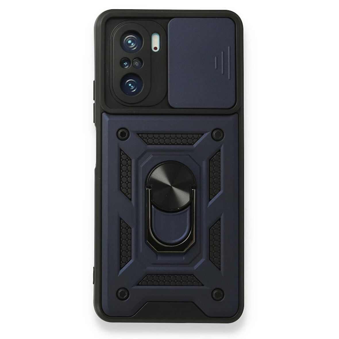 Smcase Xiaomi Redmi K40 Kılıf Kamera Korumalı Yüzüklü Tank Pars Silikon