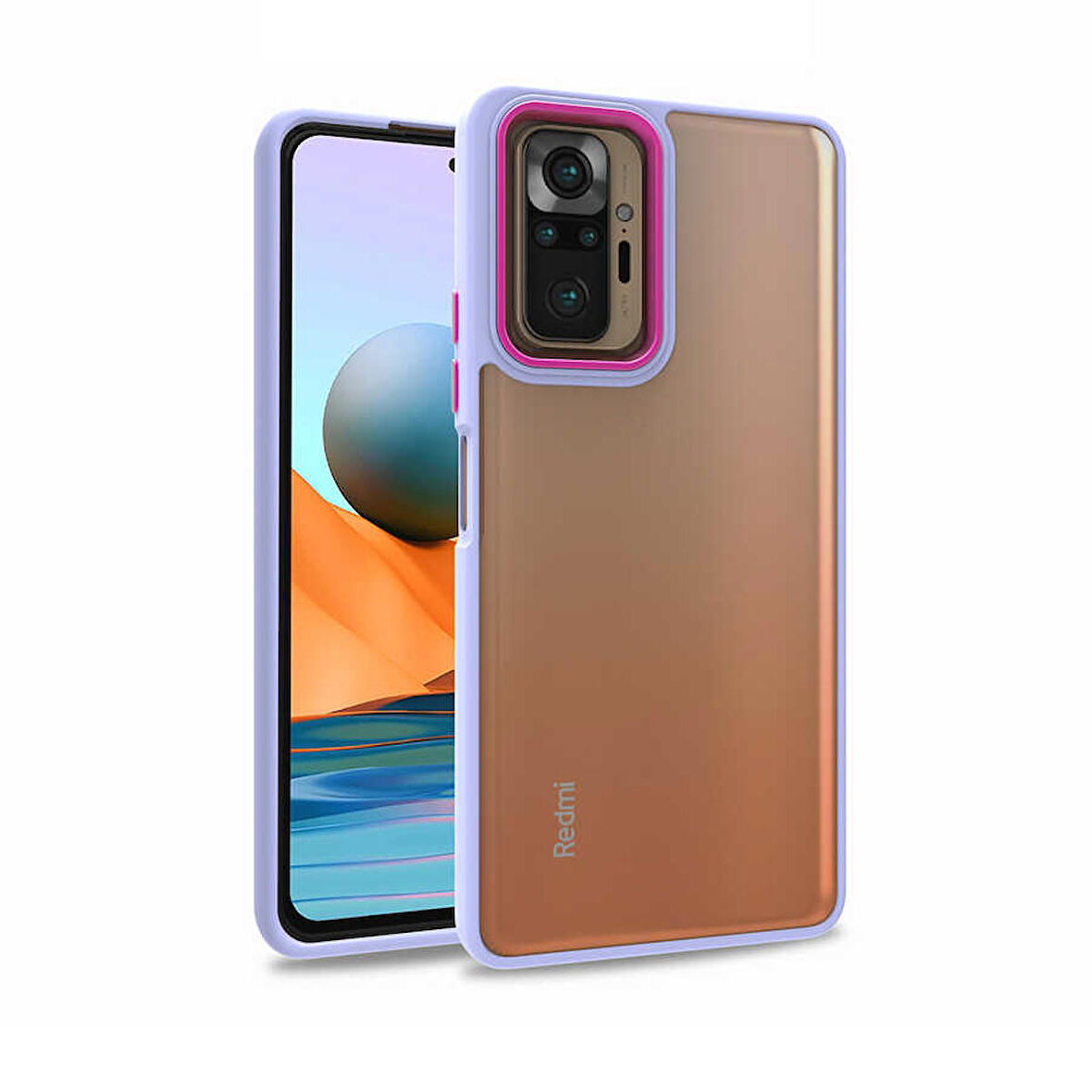 Gpack Xiaomi Redmi Note 10 Pro Kılıf Flora Sert Silikon Arkası Cam Şeffaf