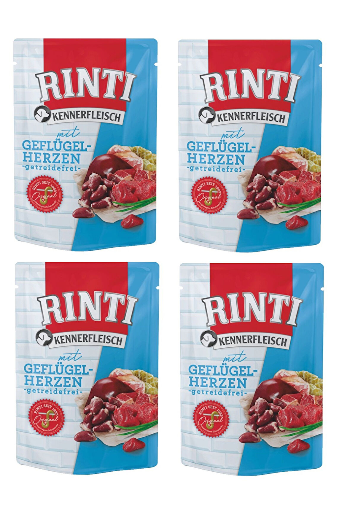 Rinti Pouch Yürekli Köpek Yaş Mama 400 Gr. X 4 Adet