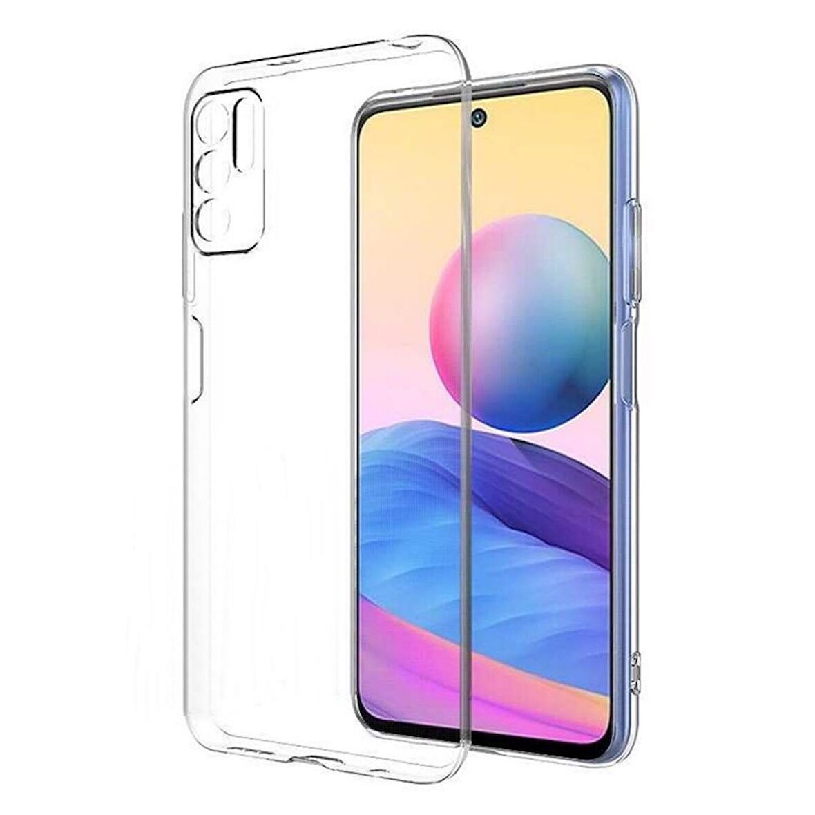 Smcase Xiaomi Redmi Note 10 5G Kılıf Kamera Korumalı Süper Silikon  Nano Ekran Koruyucu