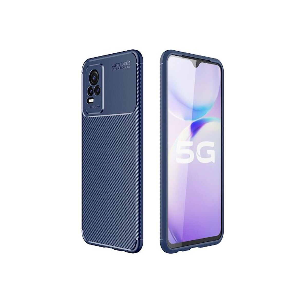 Smcase Vivo V21e Kılıf Kamera Korumalı Negro Karbon Silikon