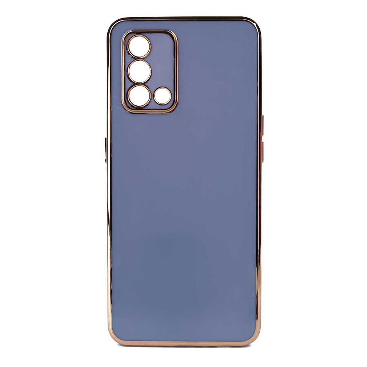 Gpack Oppo A74 4G Kılıf Bark Parlak Silikon Renkli Kenarları Rose
